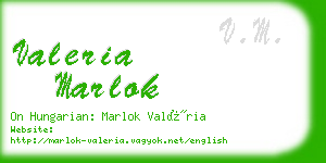 valeria marlok business card